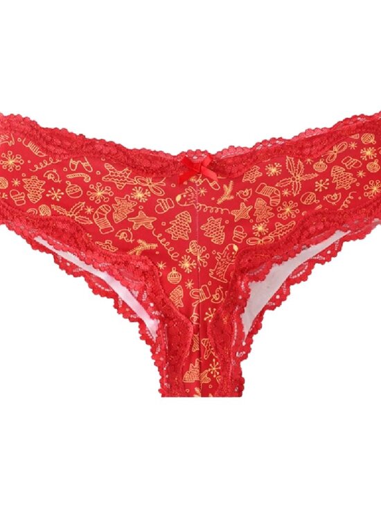 Splendies Other - Splendies Cheeky Panties Sugar And Spice Red, Gold Christmas Size 4X NWT